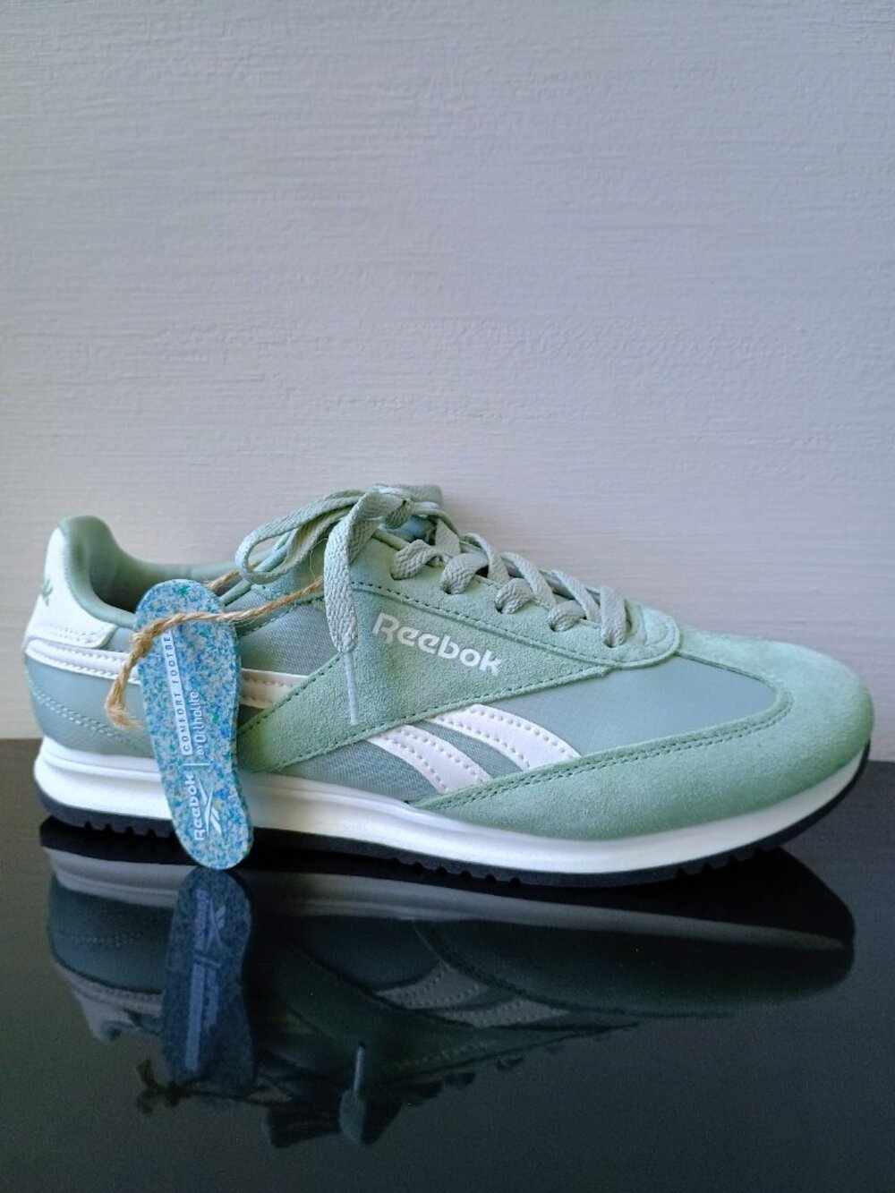 Reebok Women Fiori Suede/Mesh Lightweight Sneaker in Fresh & Sporty Hybrid Green